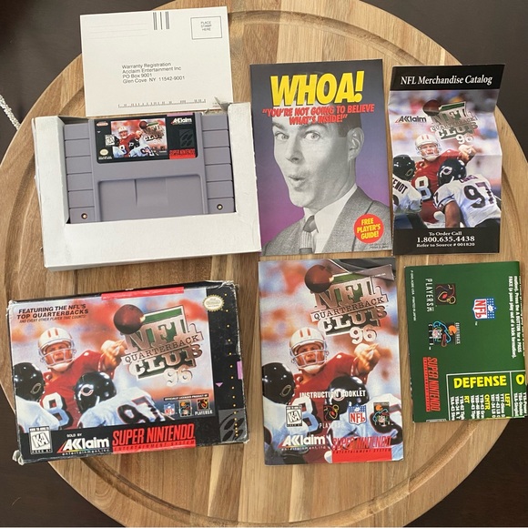 NFL Quarterback Club 96 for SNES/Super Nintendo Complete With Rare Poster - Picture 2 of 7